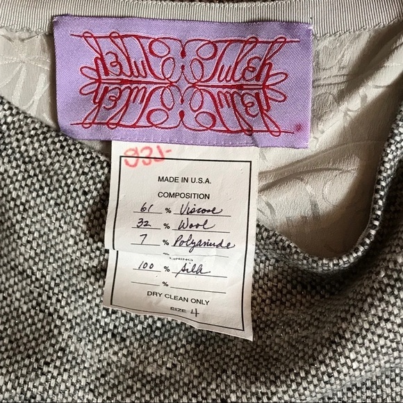 Tuleh Italian Gray silver wool blend midi skirt size 4 - Picture 6 of 6